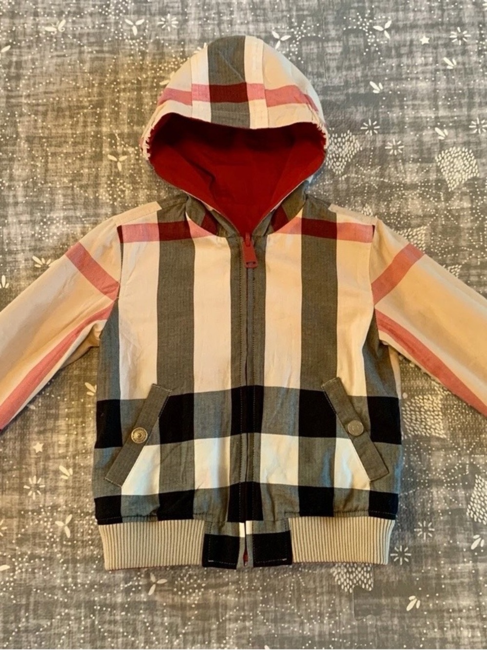 Burberry Children’s Reversible Check Nylon Hooded Jacket 4T